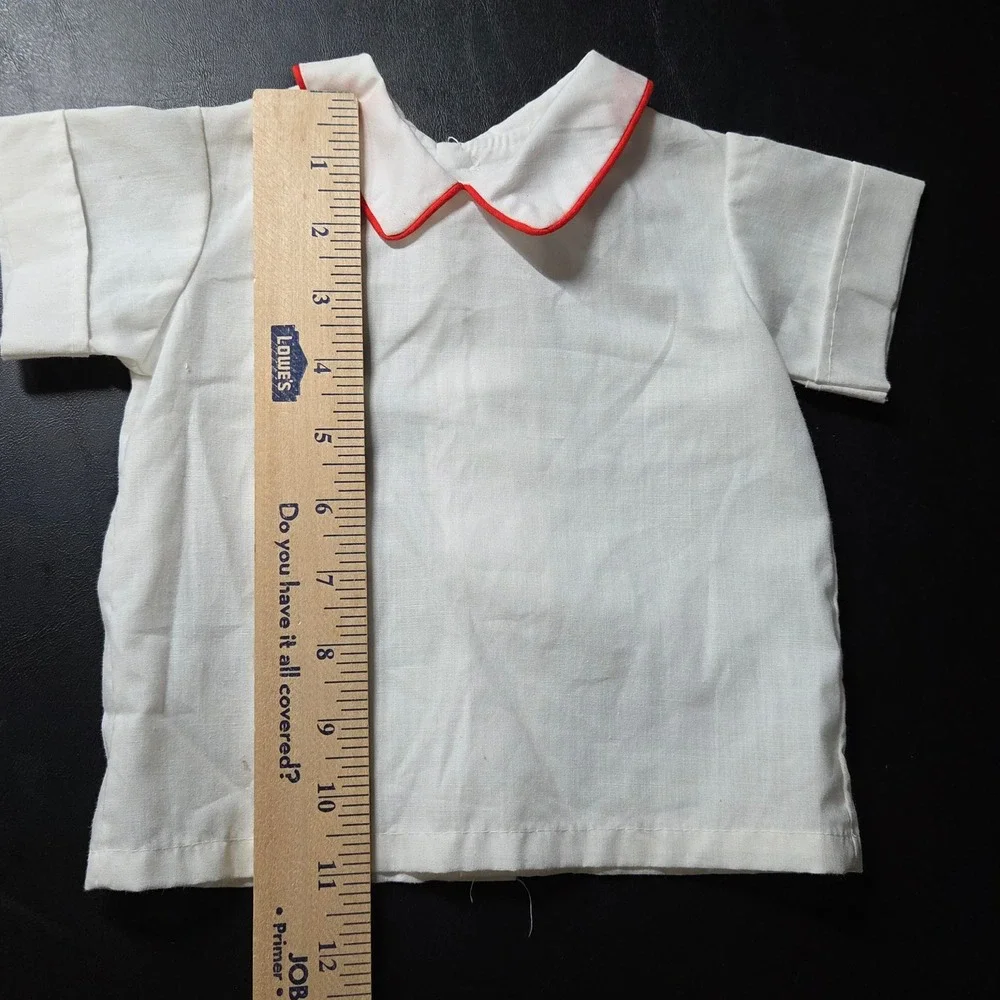 Trotter Street Vintage Overalls Set Kids 6M Blue White Good Animal Applique